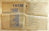 Voskovec &amp; Werich: Caesar. Bratislava, Redouta, 5.4. + 30.4. 1933.