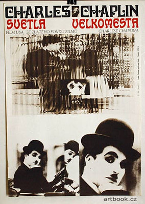 Grygar - SVĚTLA VELKOMĚSTA. 1973. Režie: Charles Chaplin. Filmový plakát. 400x290