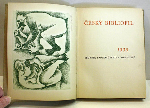 Český bibliofil 1939. Sborník Spolku českých bibliofilů. XI. ročník, část I.II. - sign. lept Jan Kotík.