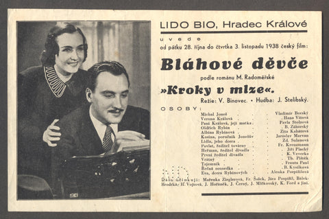 LIDO BIO, Hradec Králové. BLÁHOVÉ DĚVČE. Hana Vítová. - 1938.