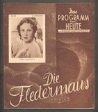 Baarová - DIE FLEDERMAUS (NETOPÝR). - 1937. Das Programm von Heute.