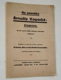 NA PAMÁTKU ARNOŠTY KOPECKÉ - KRIEGEROVÉ. - 1928.