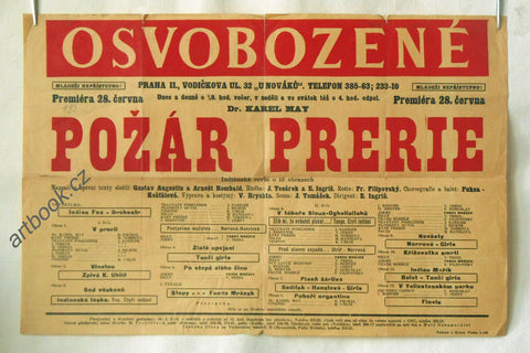 Osvobozené divadlo - KAREL MAY: POŽÁR PRÉRIE. Premiéra 28. června (1934).