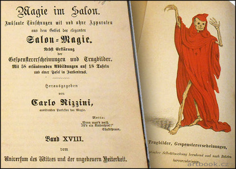 MAGIE IM SALON. Carlo Rizzini, ausübender Professor der Magie. - (1845).