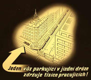 REKLAMNÍ CEDULE. - 1948. Orig. návrh. Karton 245x290. /propaganda; reklama; doprava//60/