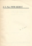 NOR; A. C.: PETR BEZRUČ. (BÁSNÍK A DÍLO) - 1937. Podpis autora.