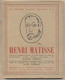 Matisse - SEMBAT; MARCEL: HENRI MATISSE. - 1920. Les peintres Francais nouveaux N° 1. /10/