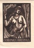 EXLIBRIS. - JOSEF HODEK. Dřevoryt (wood engraving). 1927. 130x100.