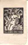 EXLIBRIS. - JOSEF HODEK. Dřevoryt (wood engraving); sign. 115x90