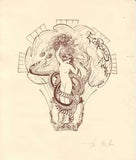 EXLIBRIS - MUSICIS. - M. DELEV; cca 1920. Zinkografie (cliche); sign.