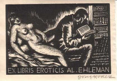 EXLIBRIS - EROTICIS. - JOSEF HODEK. 1926. Dřevoryt (wood engraving); sign.