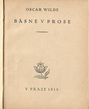 Brunner - WILDE; OSCAR: BÁSNĚ V PROSE. - 1919. Vyzdobil V.H. BRUNNER.