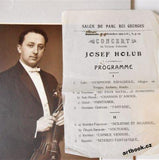 JOSEF HOLUB. Houslový virtuos a hudební skladatel. - portrét 1933, program - 1921.